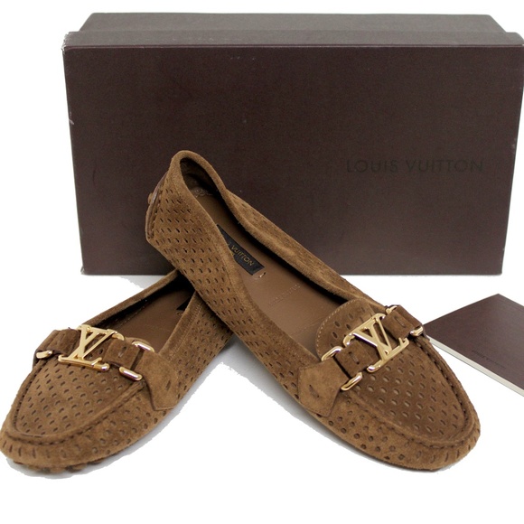 Cognac New Suede Perforated Oxford Loafeers - Picture 1 of 9